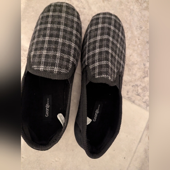 George Men's Checkered Loafers - Black and Gray - Picture 2 of 2